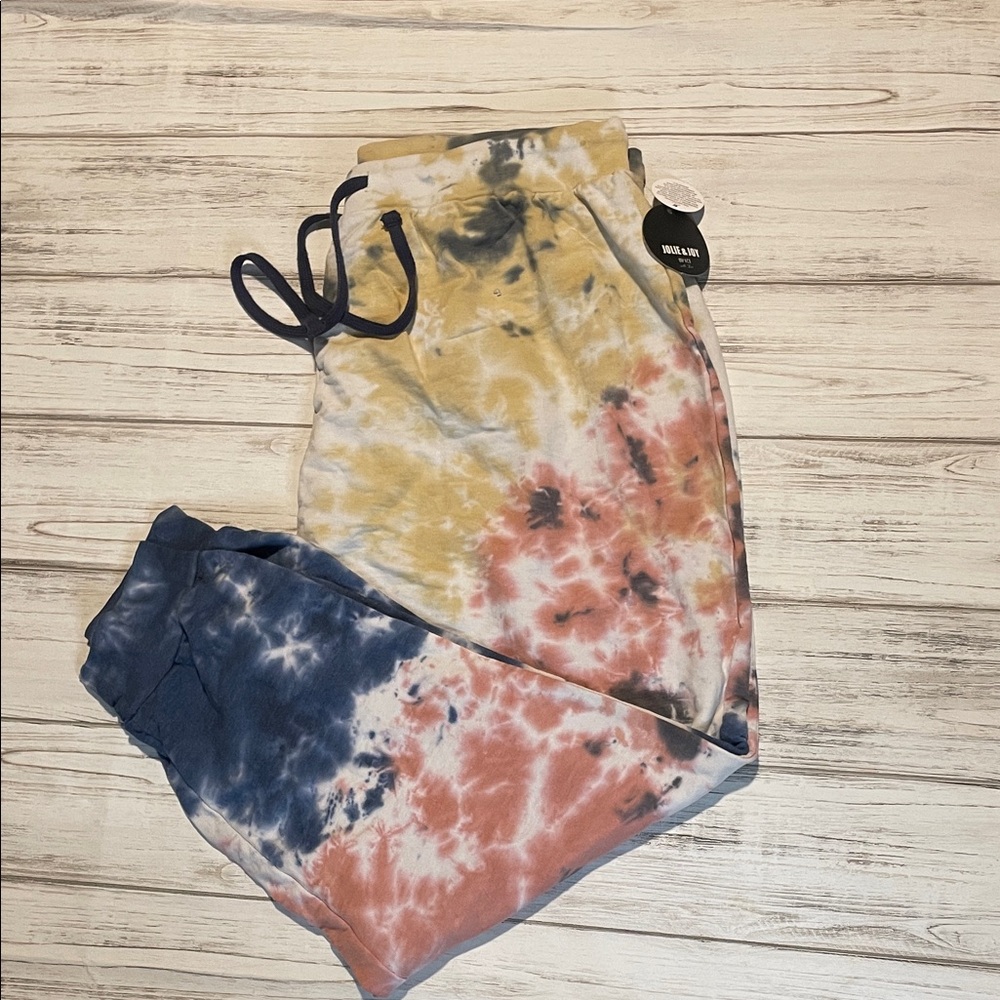 Women's Tie-Dye Joggers in Blue, Yellow, and Pink